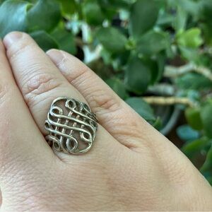 Celtic Infinity Knot Ring Open Weave Design Vintage 90s 875 Silver PAJ Size 5